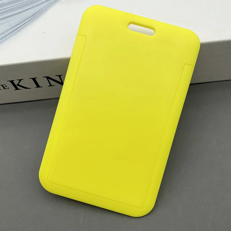 Gorący bubel kobiety mężczyźni etui na dowód osobisty portfel moda Student Bus ID Business Slide Card osłona z uchwytem etui na torebkę: Yellow