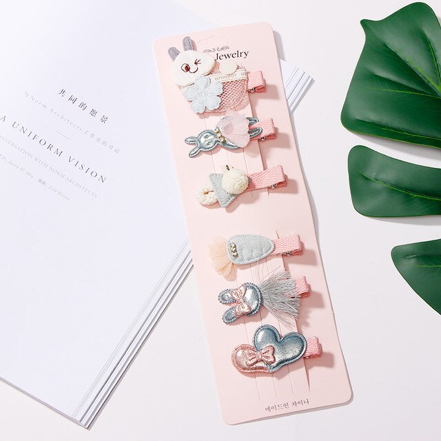 6 pz/impostato per Bambini bella Ragazze stella Animale Capelli Della Principessa Pinze Accessori per Capelli Carino Bambini Del Fiore Del Merletto Barrette Forcelle: 10