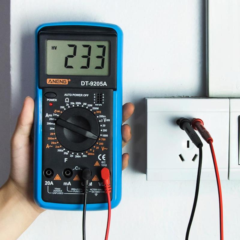 Aneng dt -9205a digital voltmeter strømspændingsmåler modstandstester