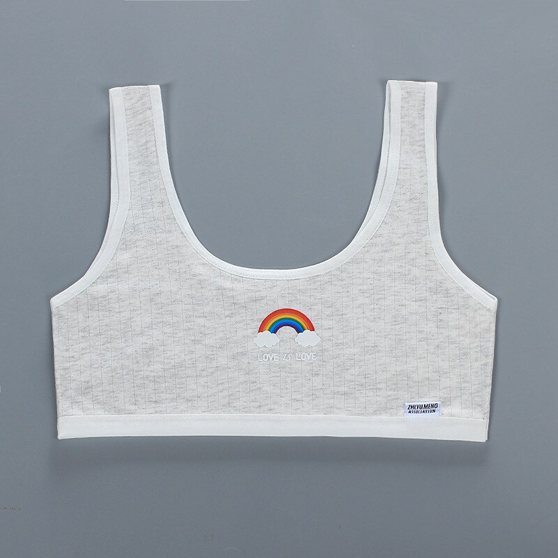 Girls Bra Cotton Tops Sports Bras Without Bones School Students Underwear Teens Crop Top 12 Years Old Clothes For Teenagers: gray