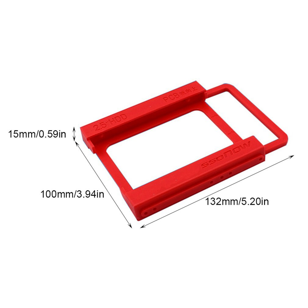 SSD HDD Notebook Hard Disk Drive Mounting Rail Adapter Bracket Holder with Screws Red 2.5 to 3.5 inch