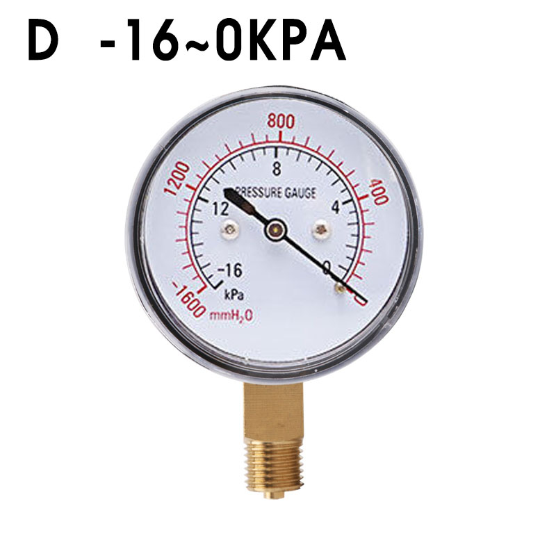 -4/-6/-10/-16/-25/-40 ~ 0 Kpa balg Manometer Vacuüm Manometer Vacuüm Negatieve Druk Meters Meetinstrumenten: YELLOW