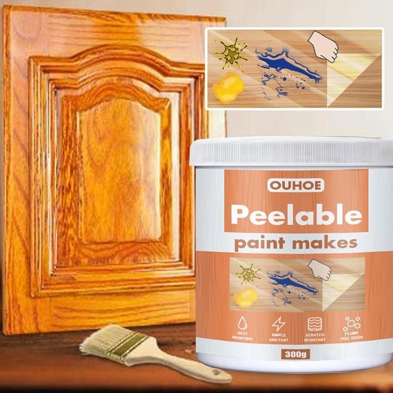 Peelable Paint Protects With Brush Furniture Anti-scratch Anti-fouling 30/100/300g Transparent Peelable Paint