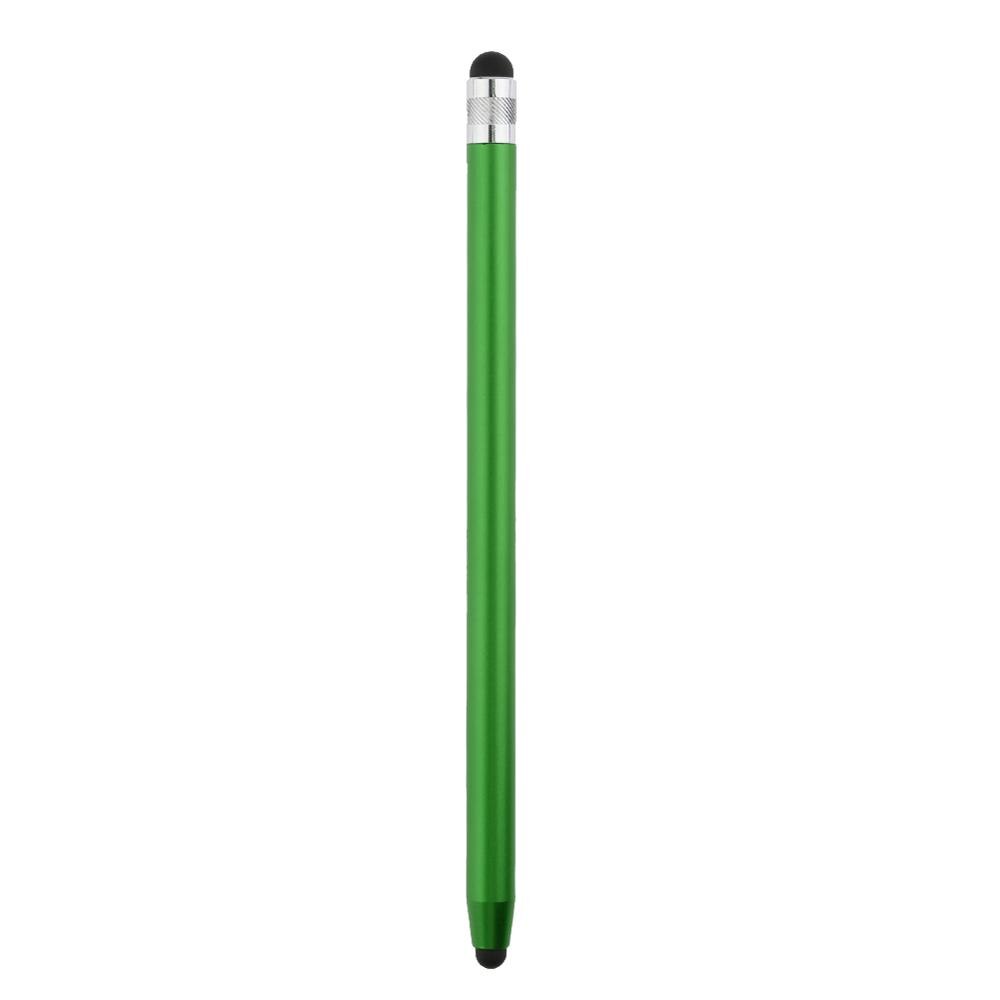 10 colores, Punta doble redonda, Lápiz de pantalla táctil capacitivo, cabezales dobles, punta de Metal, bolígrafo Stylus para teléfono móvil, teléfono inteligente, tableta, PC: green