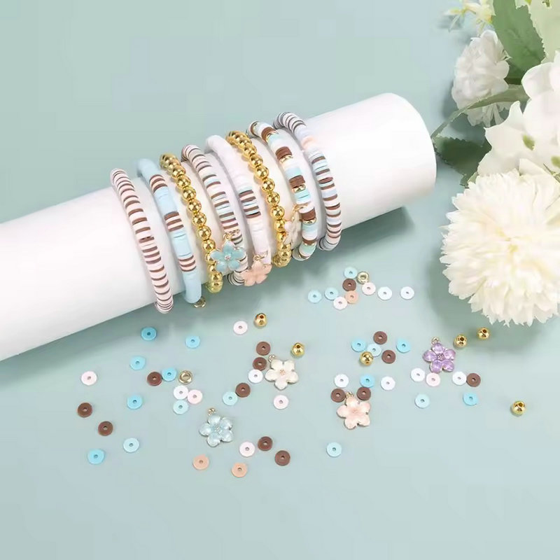 24-kleuren klei kralen armband maken kit platte preppy kralen polymeer klei kralen kit voor vriendschap armbanden maken ambachtelijke DIY