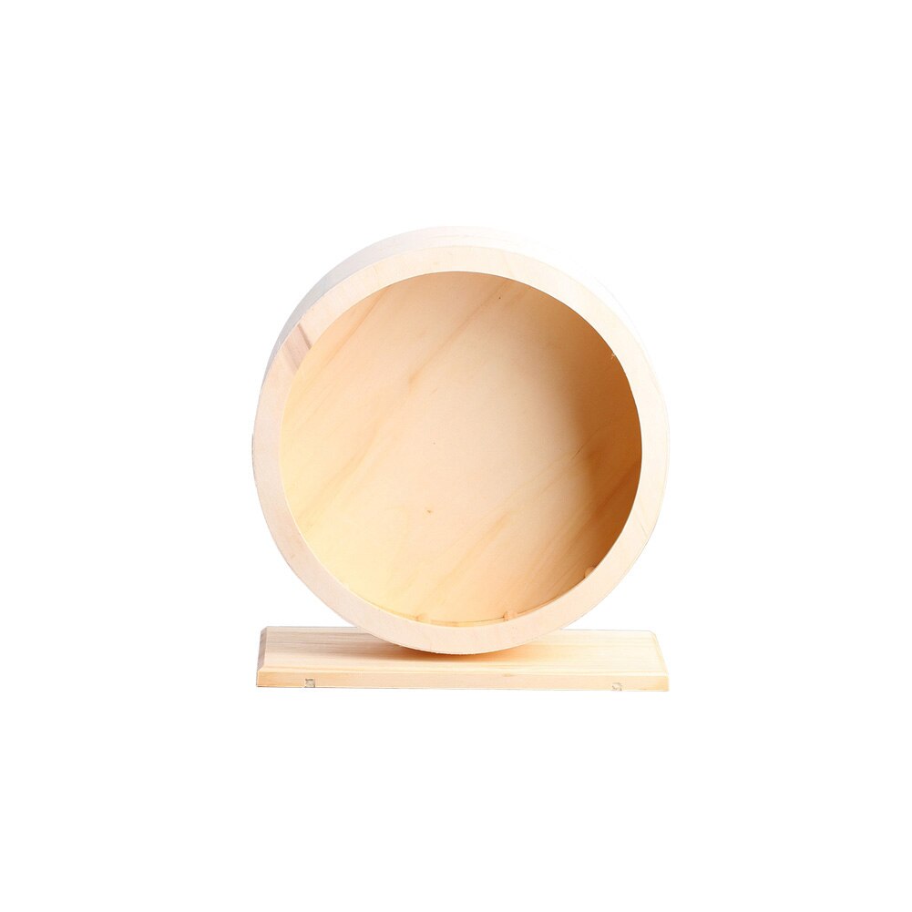 1PC de madera mudo de hámster Ejercicio de carrera juguetes con ruedas para mascotas deportes Joggings la rueda del ratón de Deportes de juguete para mascotas: Wood Color S