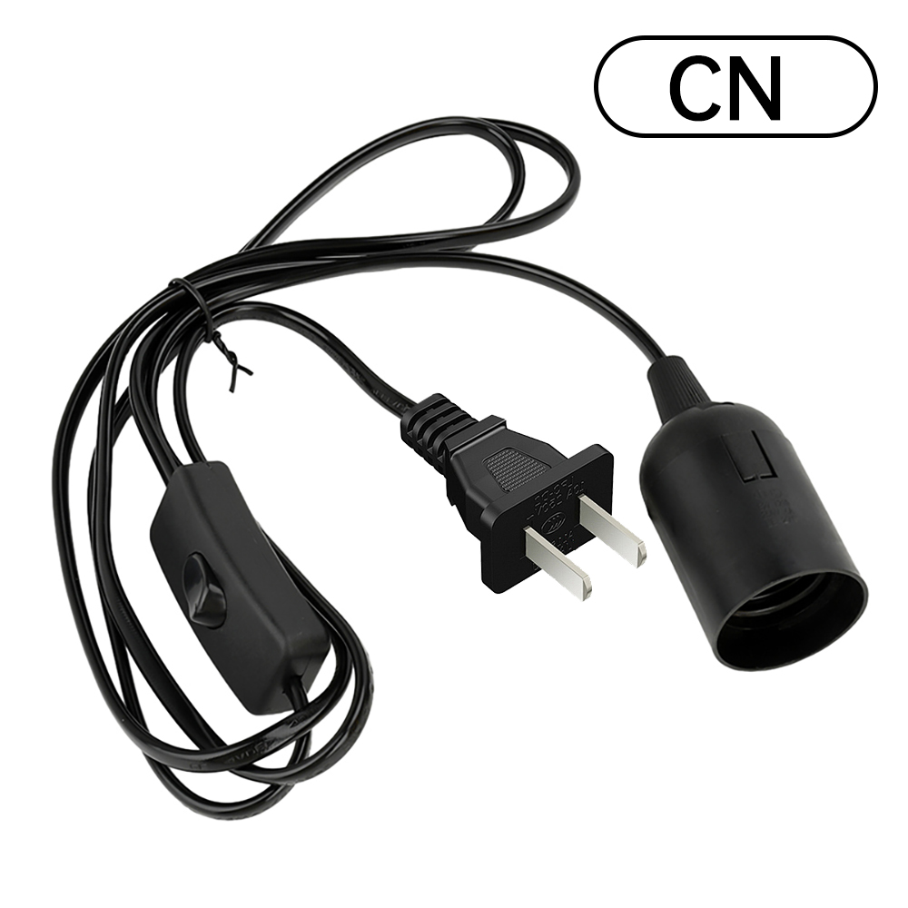 Cables de cable de alimentación de 1,8 m, soporte de Base de casquillo de bombilla E27, soporte de Base de lámpara de dientes completos con cable de interruptor para lámpara colgante de accesorio de bombillas Led: Castaño