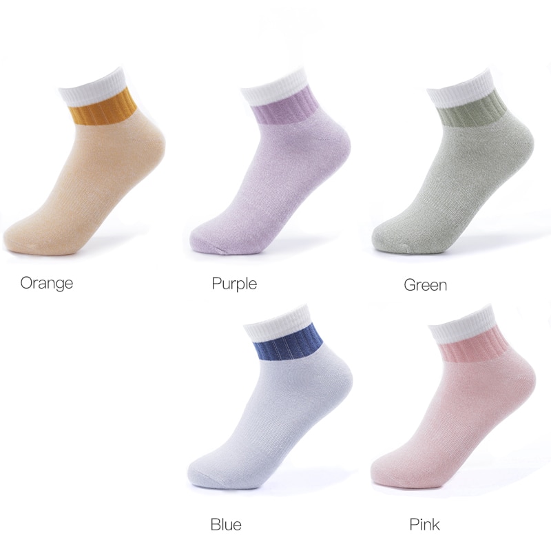 HSS Brand Women Cotton Striped Socks Pink Green Short Socks Spring Summer Breathable For Woman sock hosiery female