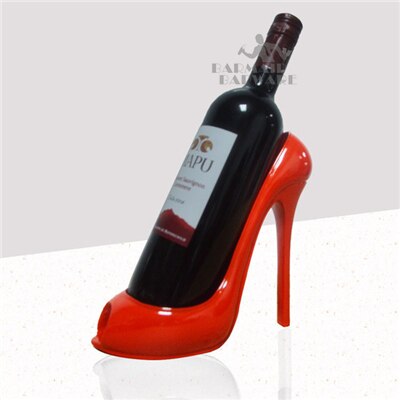 High Heel Shoe Wine Bottle Holder Stylish Rack Basket Accessory for Home Bar Tools: Red