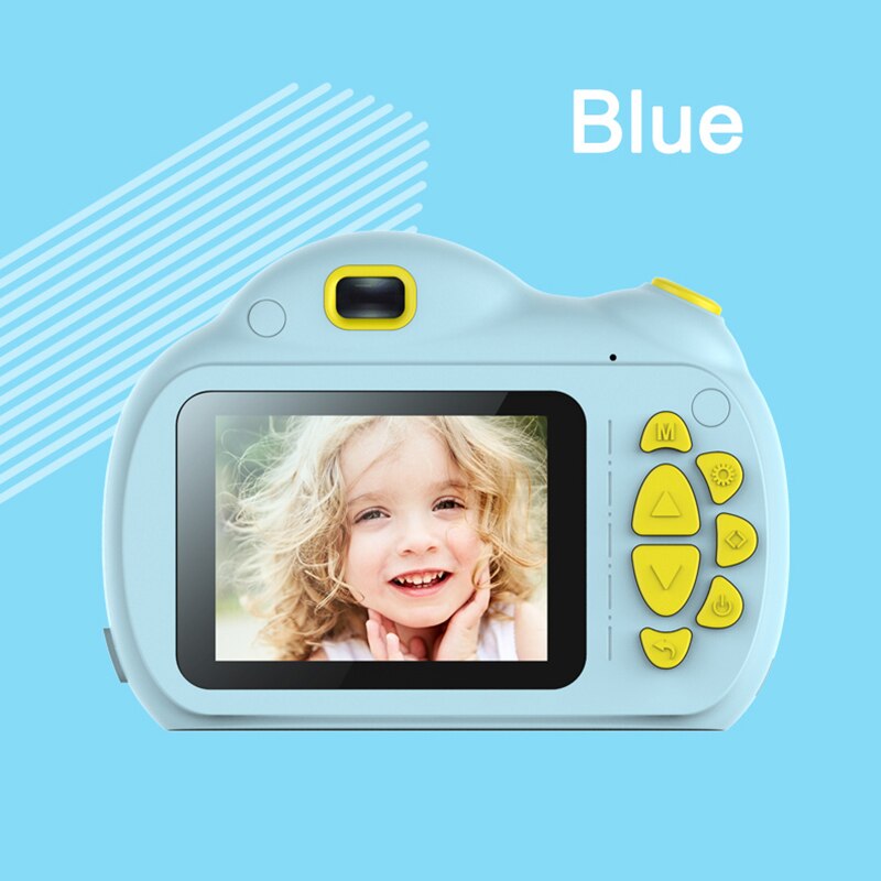 Genopladelige foto video afspilning kameraer børn legetøj mini kamera barn 2.4 tommer ips skærm børn uddannelsesmæssige: Blå