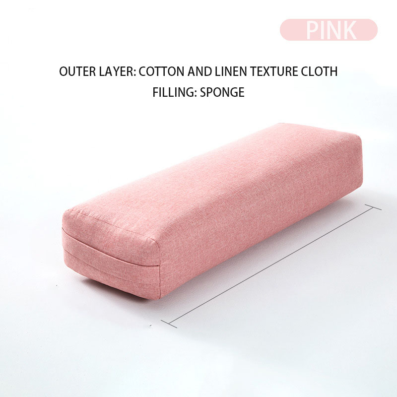 Katoen En Linnen Textuur Vierkante Yoga Kussen Spons Voering Fitness Hoge Elastische Yoga Mat Yoga Mat Yoga Accessoires Yoga Pijler: Pink
