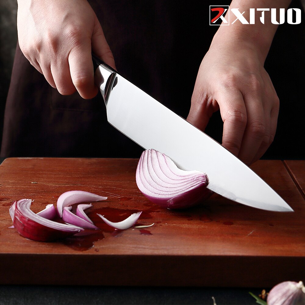 XITUO Sharp kitchen knife Sets 2pcs 7CR17Mov stainless steel german Chef knives Cleaver Peeling Salmon Slicing Vegetable Utility