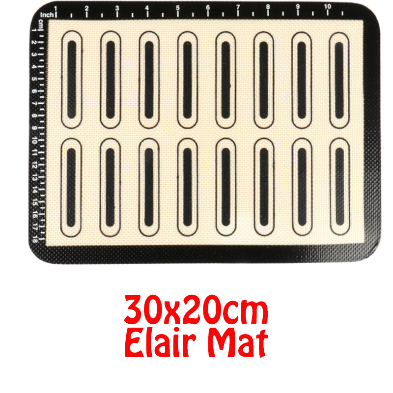 Macaron Silicone Baking Mat Pad Carpet 40x30/60x40 Non-stick Oven Cooking Dough Rolling Mat Tool Bakeware Pastry Accessories: 30x20cm 16Elair