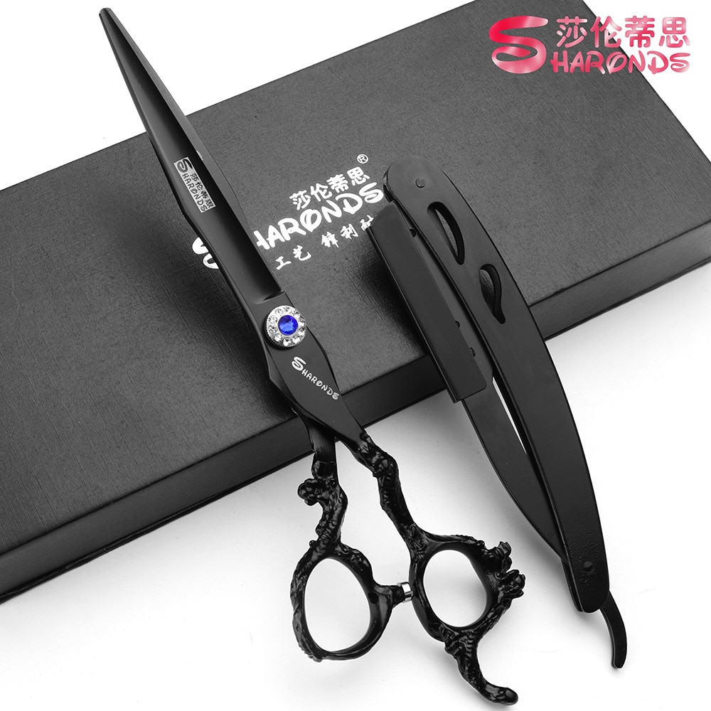Sharonds 7- tommer japansk 440c salon barber shop skære saks barbermaskine rustfrit stål frisørsaks