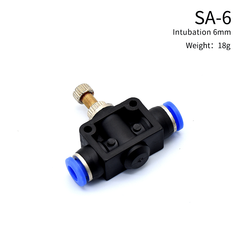 Air Flow Speed Control Valve Tube Water Hose Pneumatic Push In Fittings Throttle Valve SA 4-12mm: Beige