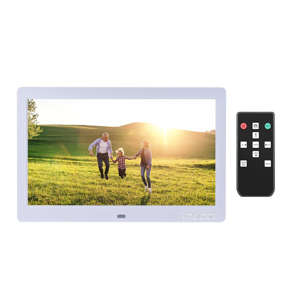 Andoer 10 pouces IPS cadre Photo numérique 2.4G télécommande Ultra-sensible avec lecteur d'image MP3 MP4 réveil/calendrier
