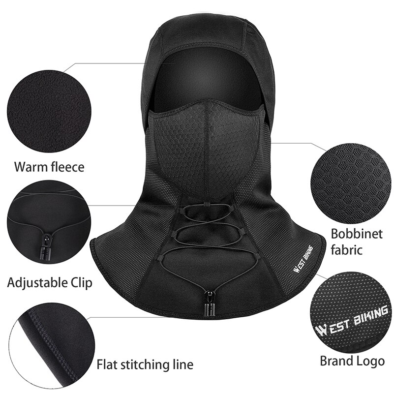 West biking cykelkeps vinter varm fleece cykel ansiktsmask termisk huva skydd skidåkning ansiktsfilter mask balaclava cykelkepsar