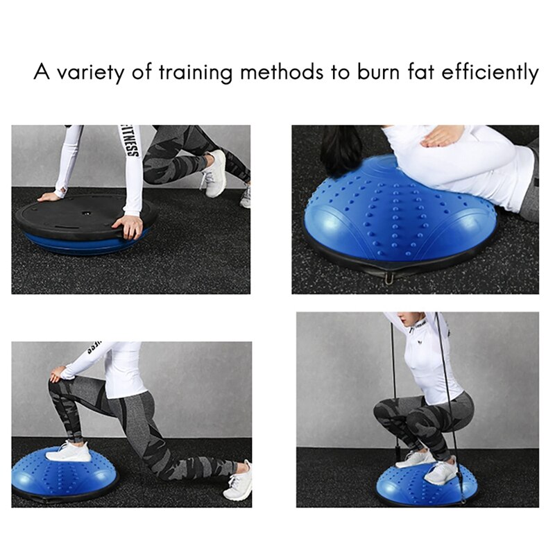 Half Yoga Ball Balance Trainning Ball with Resistance Bands Air Dome Balance Ball for Body Home Gym Workouts Fitness