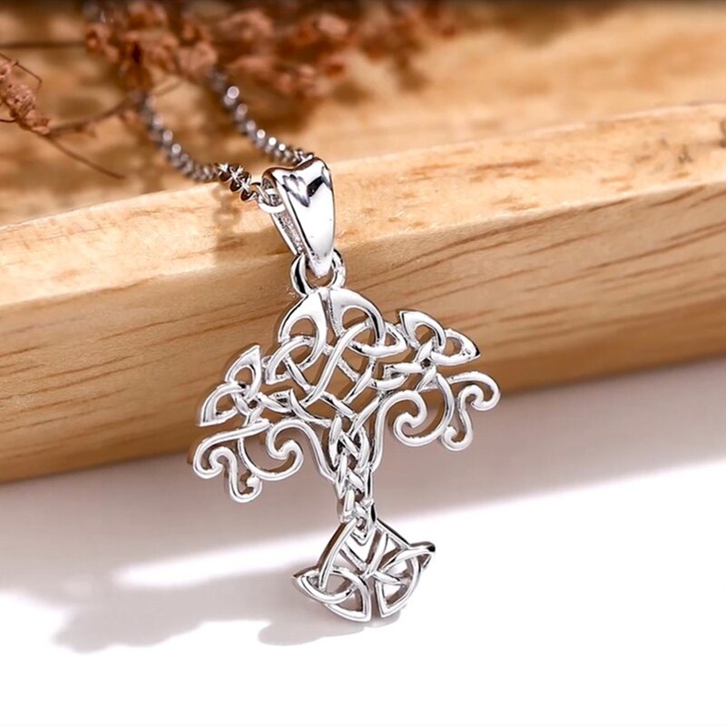 Eudora 100% 925 Sterling Silver Tree of Life Colar Pingente Celtics Nó Gargantilha Mulheres Colar Para As Mulheres Presente Jóias Da Moda