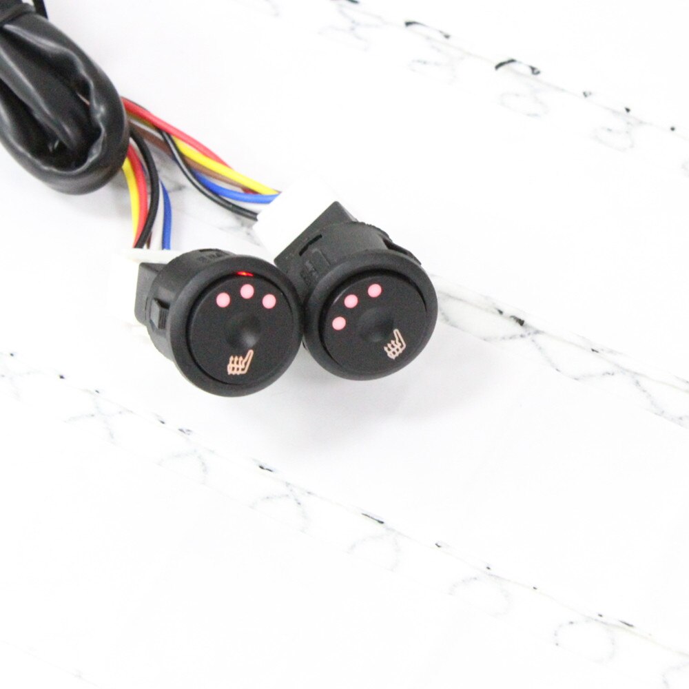 Bil Sædevarmer i Kulfiber - 12V Universal - Med Rund Afbryder: B