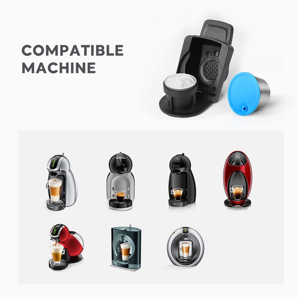 capsula e adattatore per caffè riutilizzabili per macchina da caffè Dolce gusto filtro riutilizzabile ecologico per alimenti in acciaio inossidabile