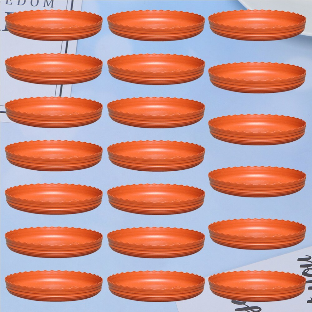 20 stuks verplaatsbare plantenbak, ronde bloempot van kunsthars, kurken bodem, druppelbak, tuinbalkongereedschap voor vetplanten, bloempot van  (1 gallon,