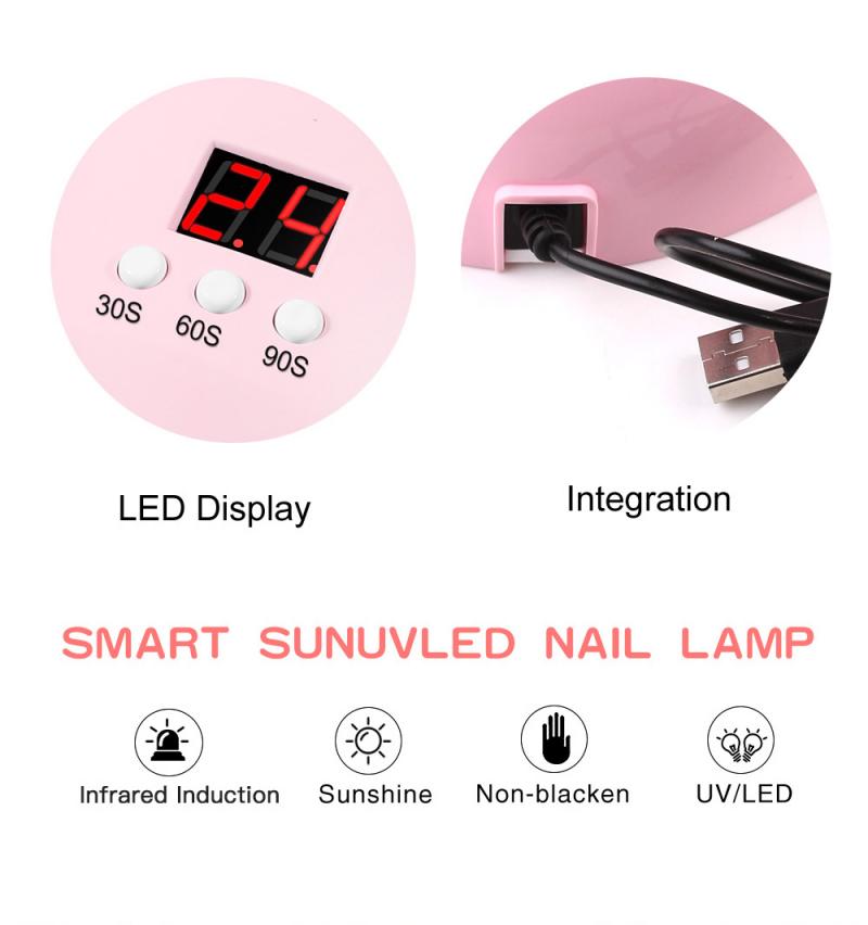 1pc 36w smart sensor neglelampe timing uv gel negle led lysterapi maskine usb interface multifunktionel neglepleje tørrelampe