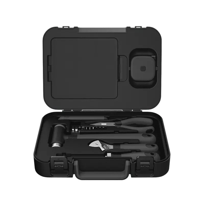 Caja de Herramientas XIAOMI MIIIW, 16 uds, Kit de herramientas DIY, herramienta de mano General para el hogar, con destornillador, llave y martillo, alicate de cinta multifuncional: Default Title