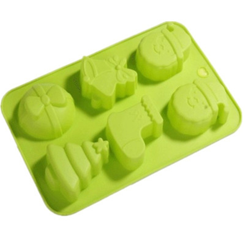 Moule en Silicone pour gâteau savon 6 père noël | Outil de cuisson en forme d'arbre de dessin animé, de noël père noël,