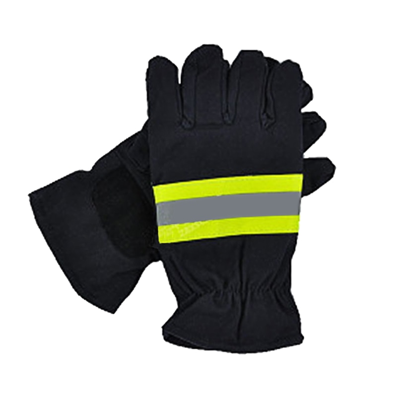 Reflective Belt Fireproof Gloves Wear-resistant Non-slip Safety Gloves Black Firefighters Safety Protection Products Fire Gloves