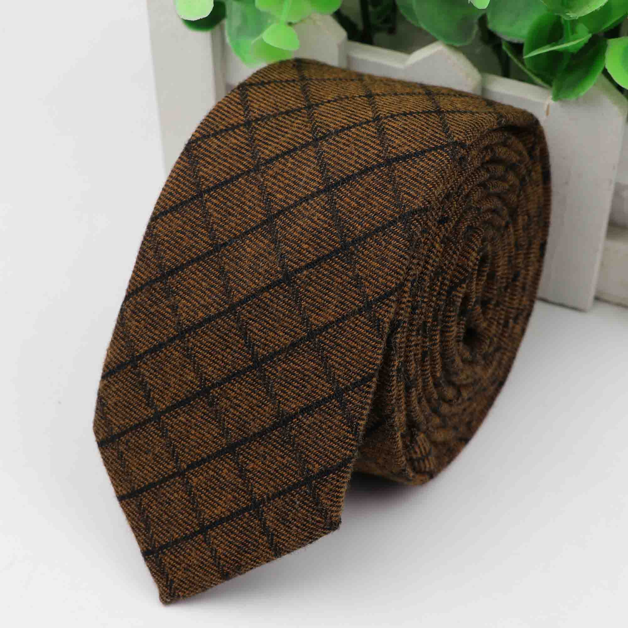 Cravate à carreaux pour hommes, cravate épaisse colorée, costume décontracté, nœuds papillon, coton Slim: 14
