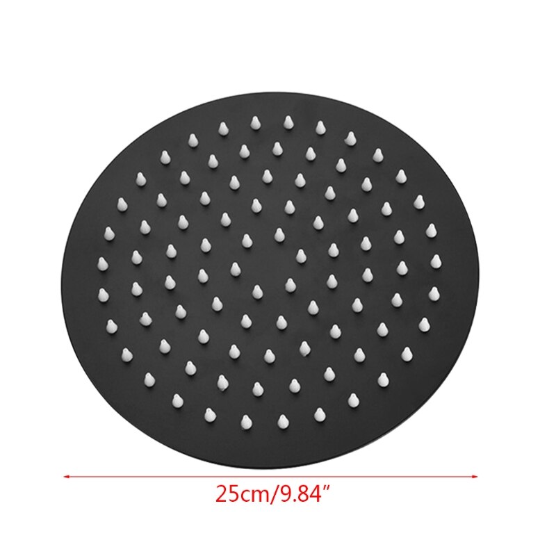 8/10/12 Inch Vierkante/Ronde Douchekop Rvs Zwart Ultradunne Badkamer Top Spuiten Douchekop Douche Accessoires: 10  Inches Round