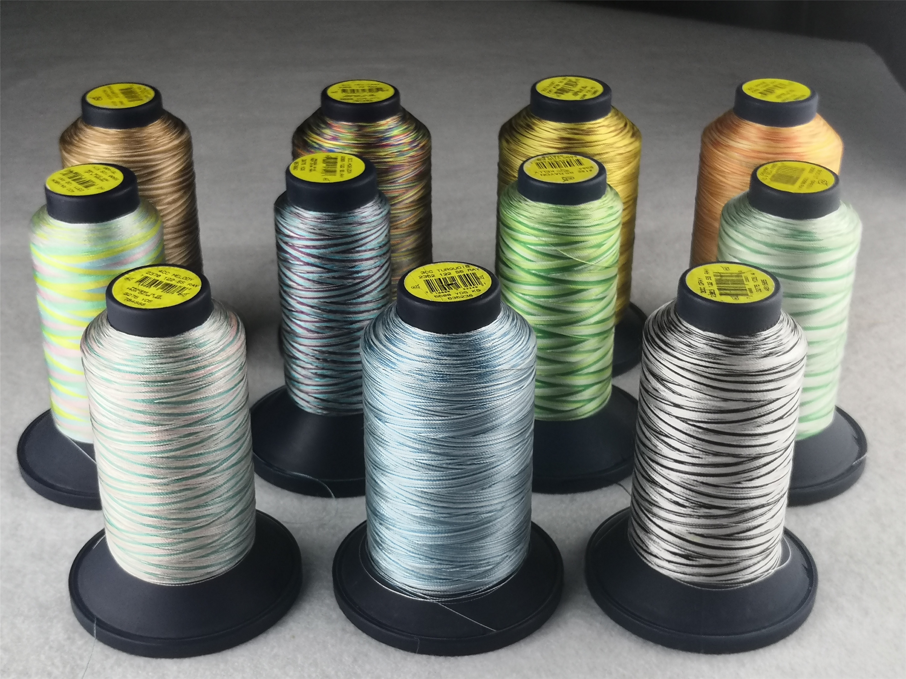 Robison-Anton Variegated Rayon Embroidery Thread Huge Spools 5000 Meters