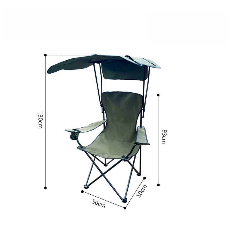 Klappbarer outdoor-campingstuhl mit sonnenschutzdach, ultraleichter strandstuhl, tragbarer angelstuhl, picknick- und freizeitstuhl: Grün