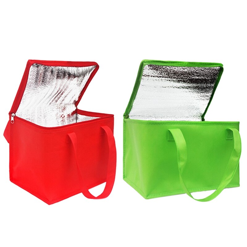 Opvouwbare grote koeltas draagbare voedsel taart geïsoleerde tas aluminiumfolie thermische doos waterdichte koelelement lunchbox tas