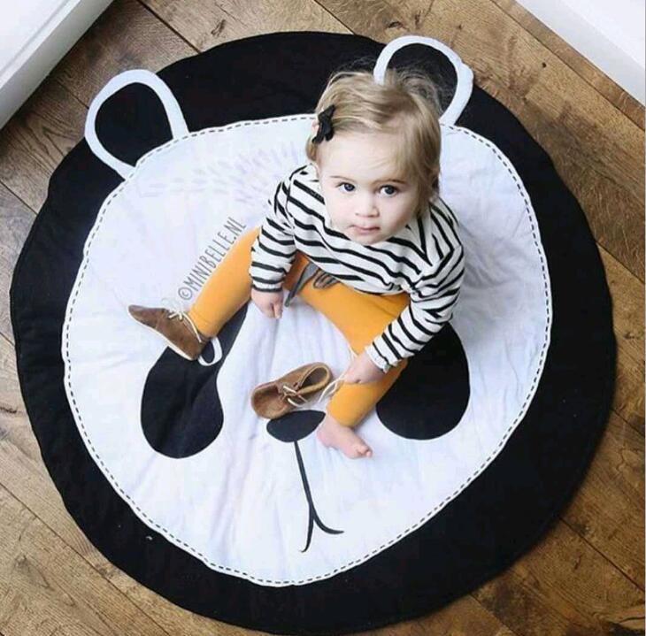 Cartoon Olifant Baby Deken Baby Speelmatten Peuter Kids Kruipen Ronde Tapijt Tapijt Nordic Kids Bed Room Decor Foto Props: 10