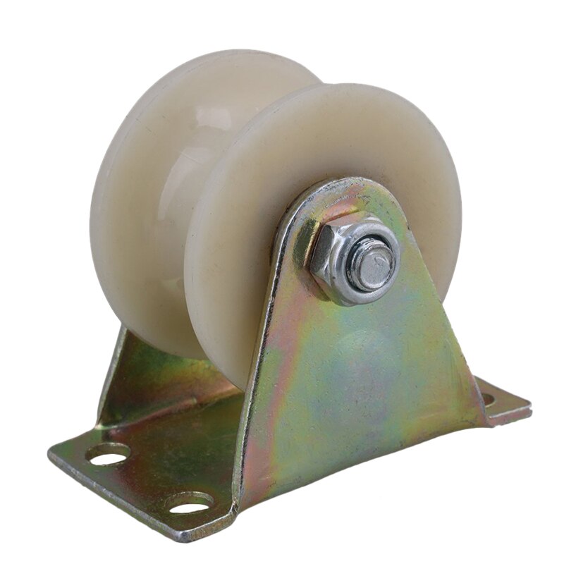 2Pcs 2 Inch 45 Steel Nylon U Groove Track Roller Rigid Caster Wheel For Industrial Machines Carts 150KG