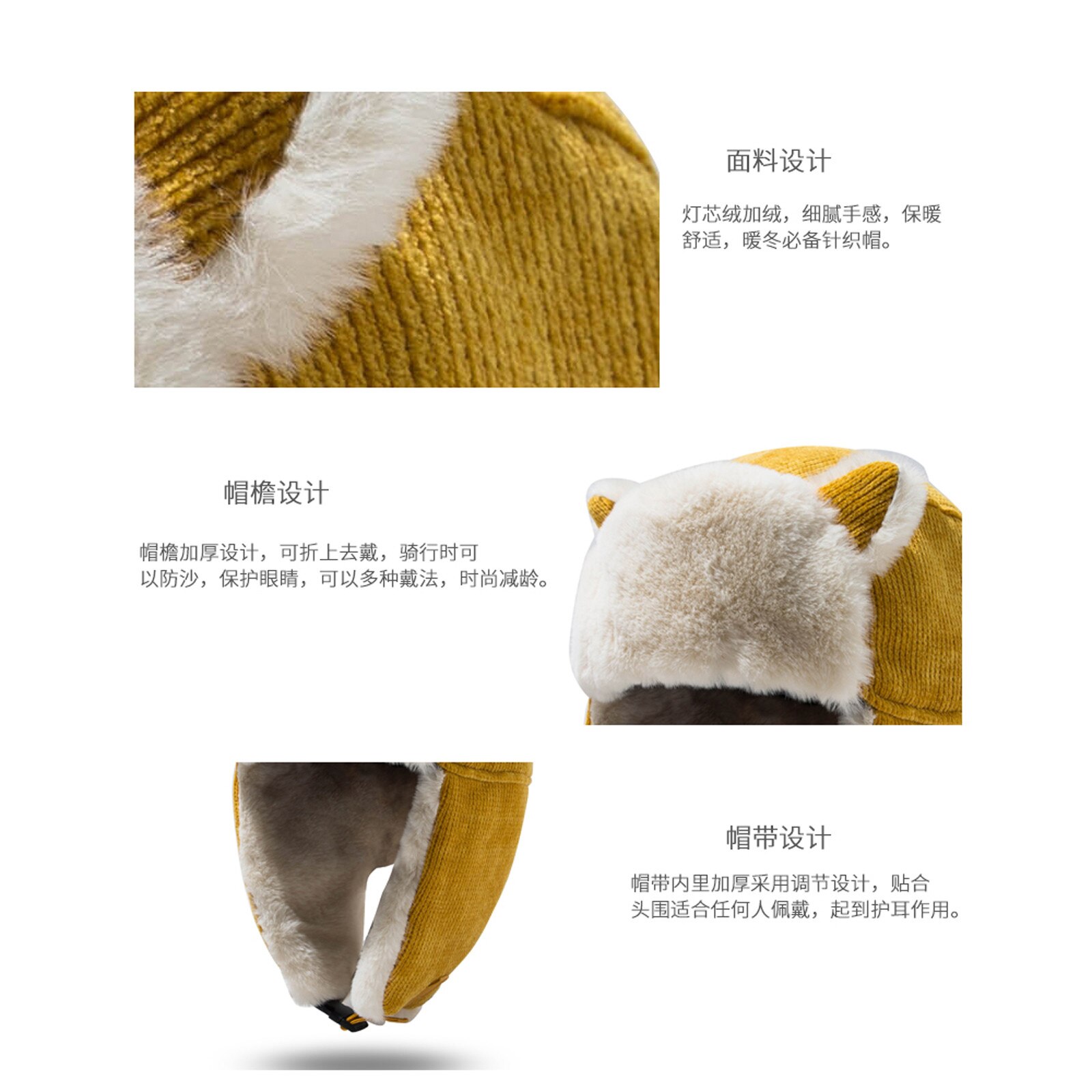 Cappello invernale da Donna pelliccia orecchie di gatto di alta qualità Cappello da fulmine Cappello in mucchio ispessito protezione dell'orecchio Cappello Donna Inverno Lusso