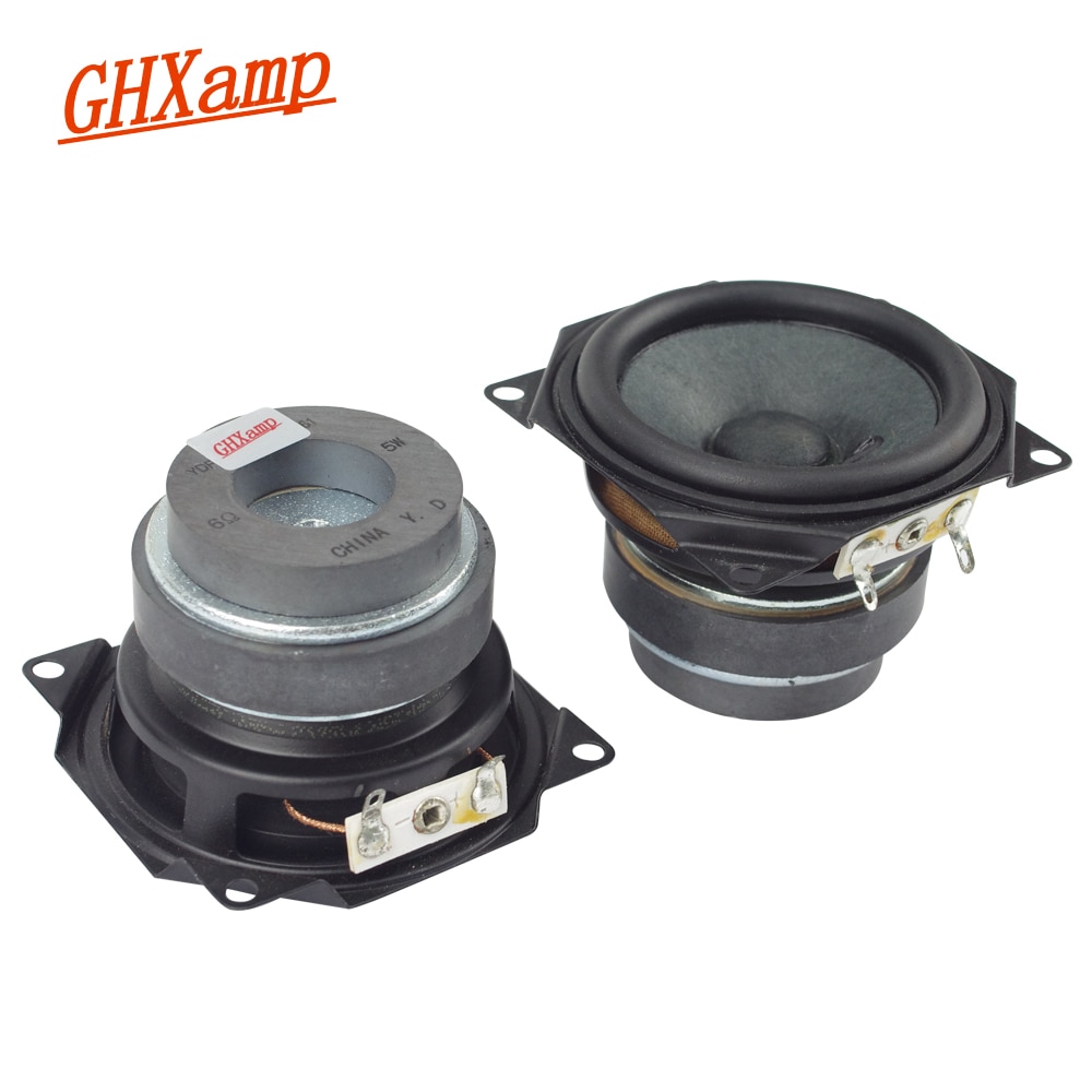 GHXAMP 2.5 Inch full range speaker unit speakers DIY Portable soundbox desktop frequency 6ohm 5w Rubber edge 62mm 2pcs