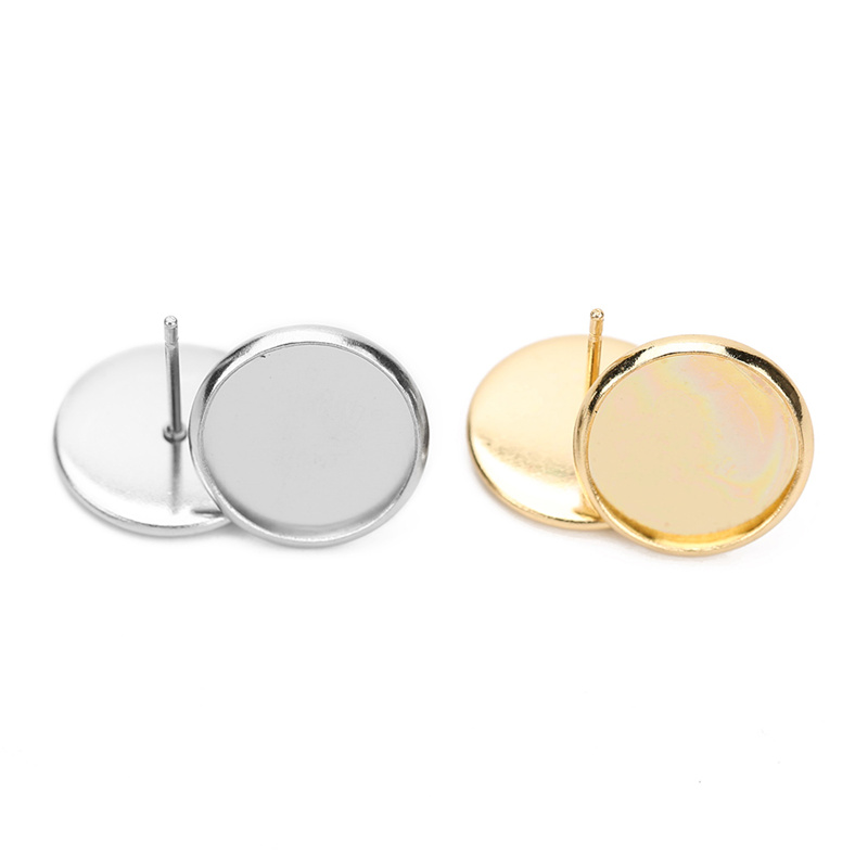 20 piezas de pendientes hipoalergénicos de acero inoxidable, accesorios Diy de 6mm, 8mm, 10mm, 12mm, configuración de Base de cabujón de camafeo, fabricación de joyas Diy