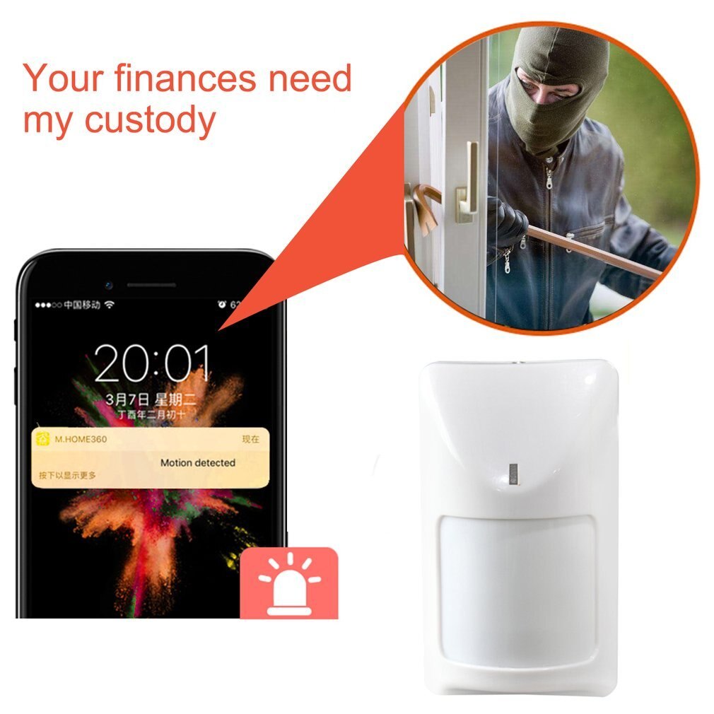 Premium Wired PIR motion sensor Wide Angle Infrared Detector for security Alarm system