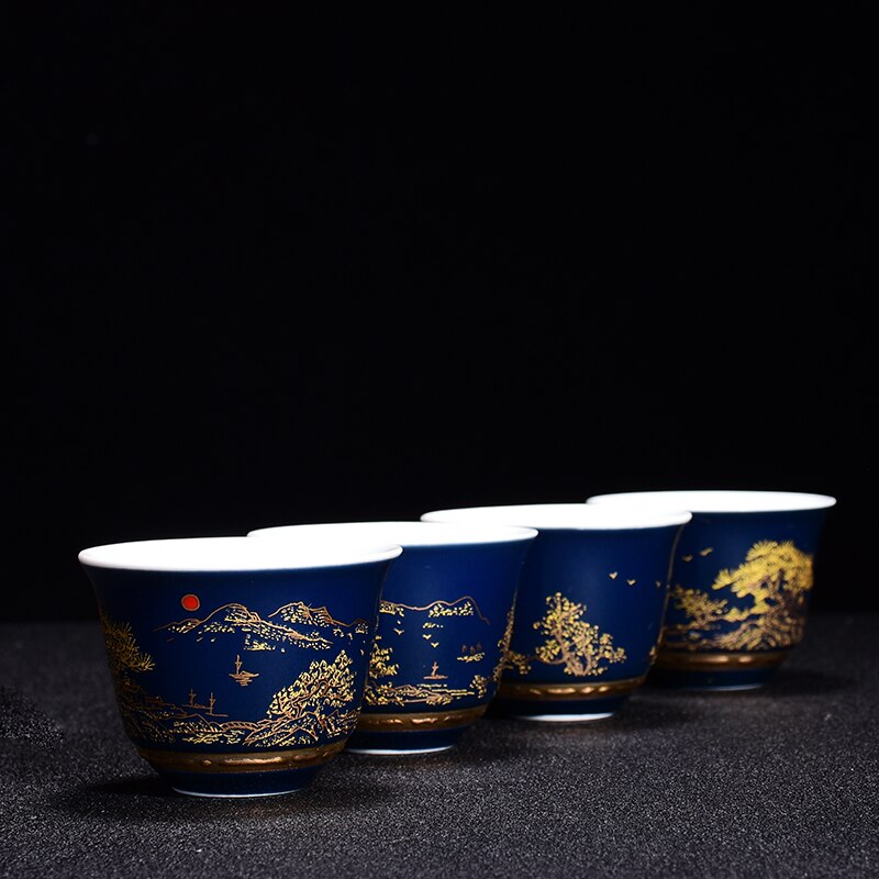 Chinese Blue and white porcelain Tea Cups Anti Scaling Handmade Tea Bowl Imperial court Style luxury tea cup Single Cup Tea set