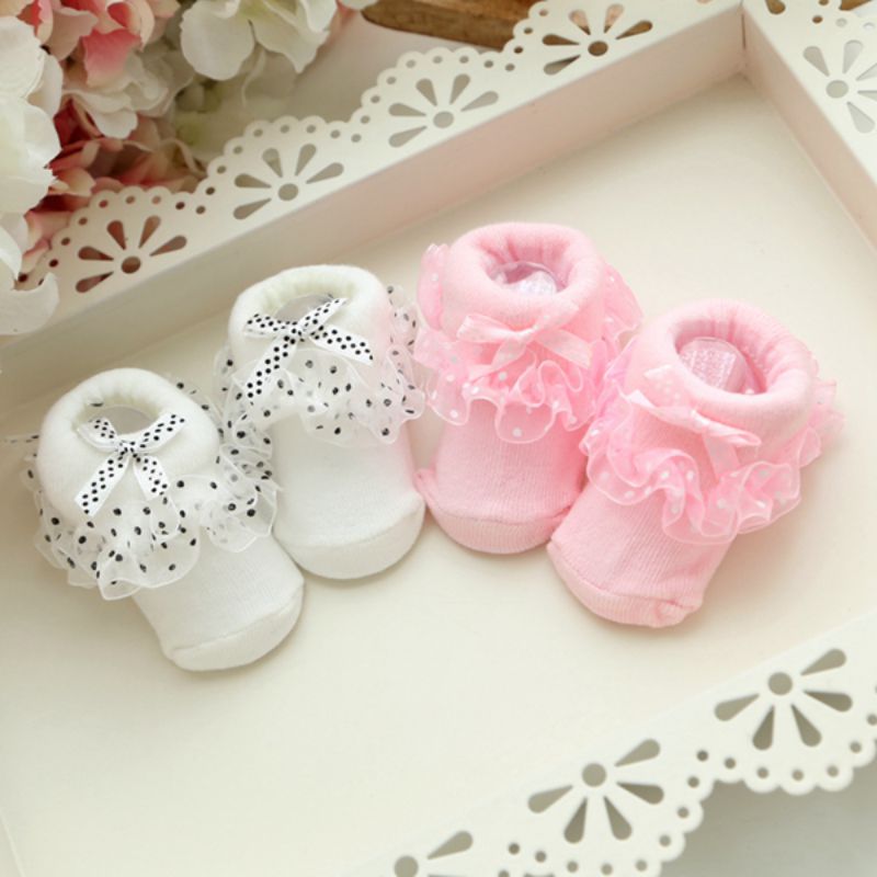 0-6M Toddlers Infants Cotton Ankle Socks Baby Girls Princess Bowknots Socks