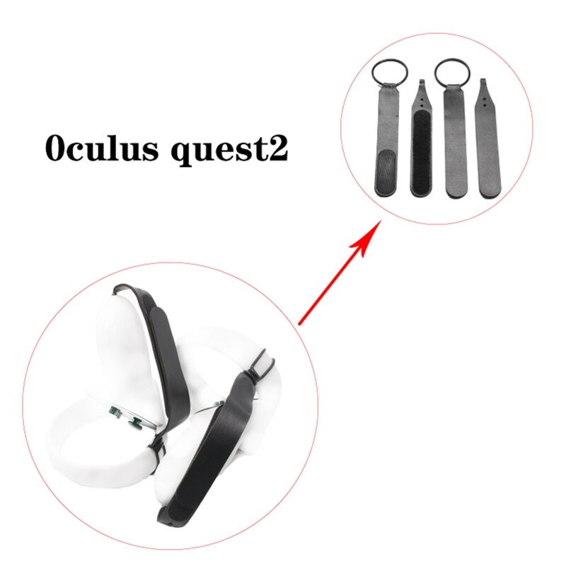 VR Bandage PU Leather Knuckle Handle Grip Strap for -Oculus Quest 2 Controller