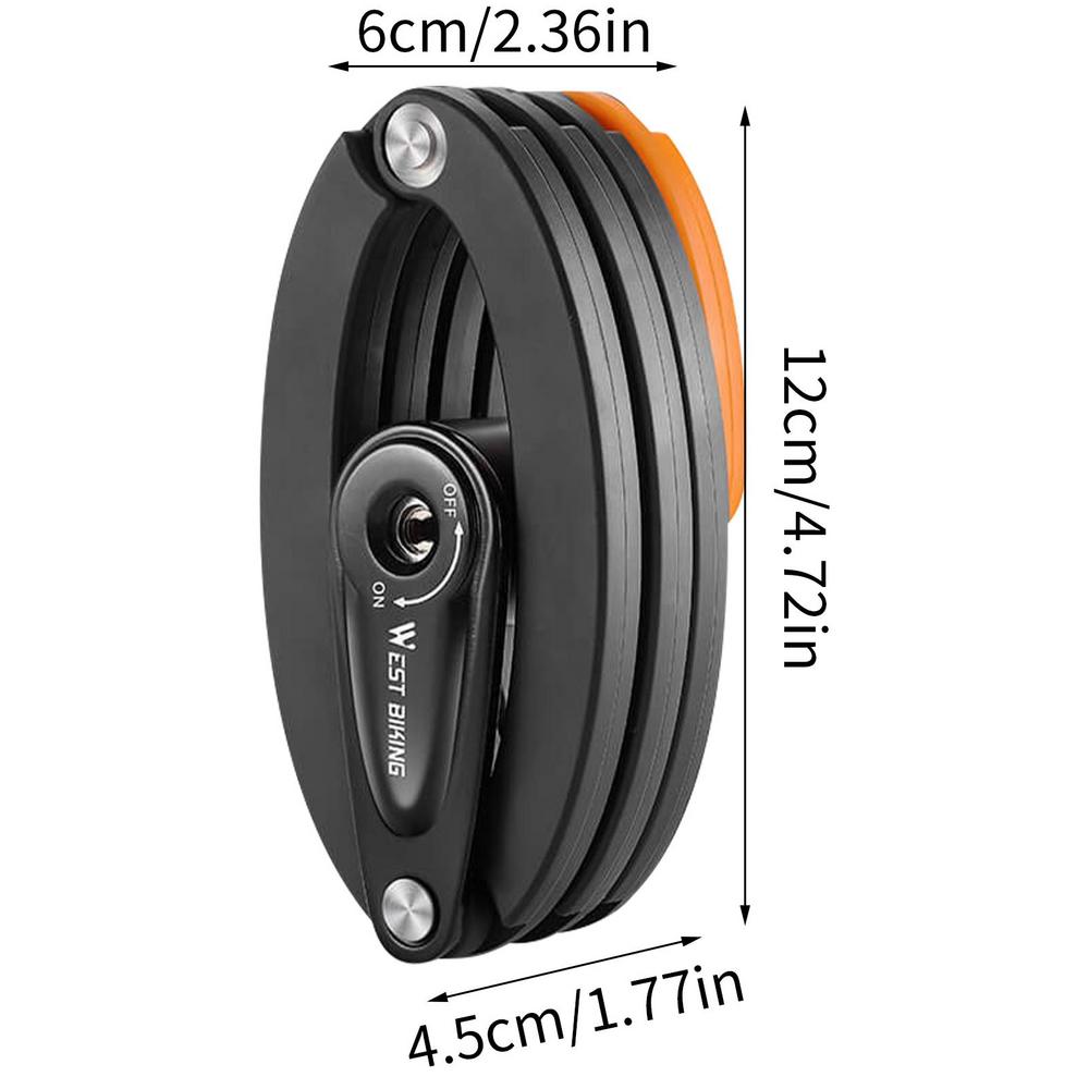 Anti Theft Bike Lock High-Security Lock Waterproof Foldable Alloy Steel Bicycle Frame Lock With Reflective Bracket And 3 Keys: Default Title