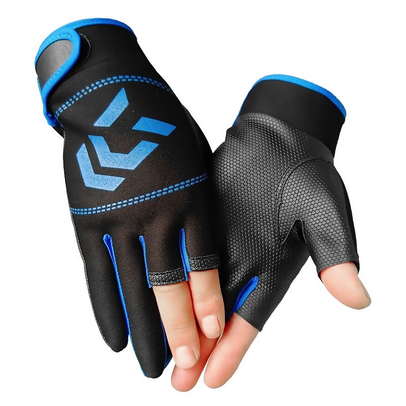 1 paar Angeln Handschuhe Anti-Unterhose Drei schneiden Finger Schutz Handschuhe Atmungsaktive Handschuh Männer Frauen draussen Angeln Ausrügestochen