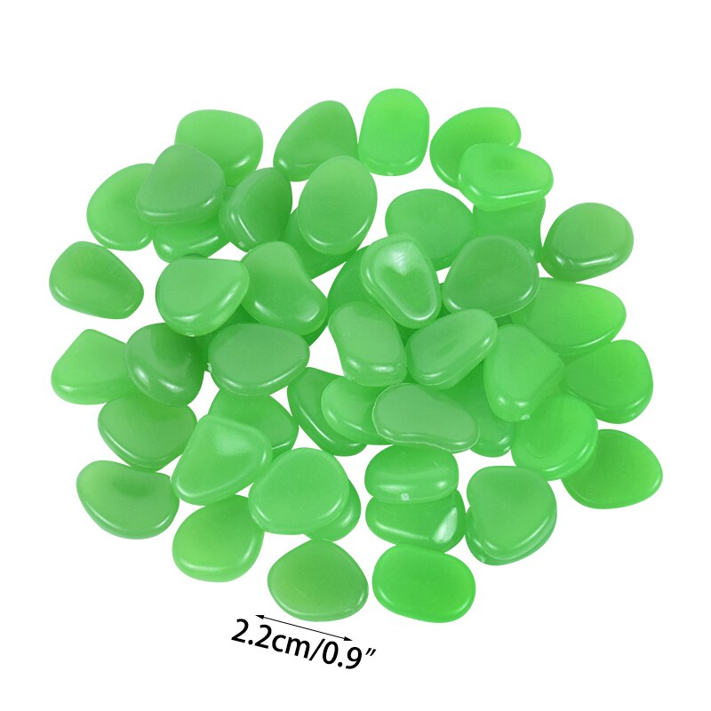 25/50Pcs ciottoli luminosi pietra che si illumina al buio fai da te casa serbatoio di pesce vaso di fiori Decor percorso da giardino decorazione di ciottoli: 50Pcs / B04
