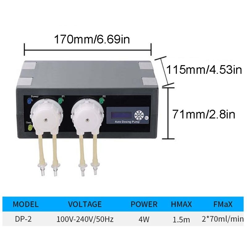 DP2 Auto Dosing Pump Automatic Doser for Marine Reef Aquarium Fish Tank Titration Peristaltic Pump
