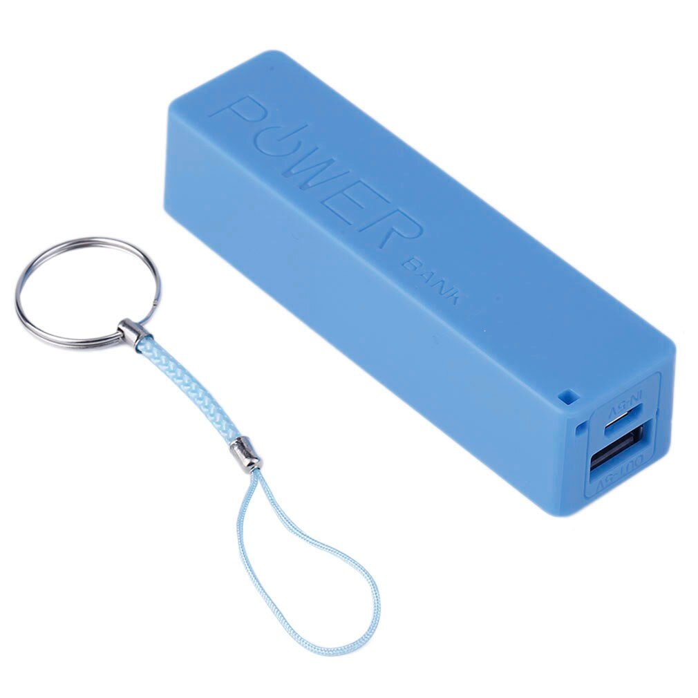 2600MAH Portable Size 1X18650 Battery External Power Bank Backup Battery Charger Power Bank Case For Smart Phones: Blue