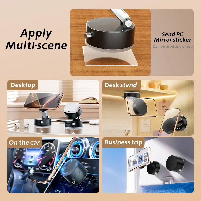 Mini próżniowy dwustronny magnetyczny uchwyt na przyssawkę Składany kuchenny uchwyt na leniwy telefon do smartfona iPhone z Androidem